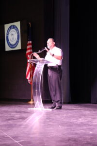 Cicero Chaplain Ismael Vargas and head of the Cicero Clergy Committee led the National Prayer Day event on Monday July 31, 2023 at Morton College