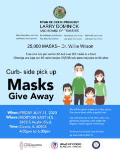 Dr. Willie Wilson donates 25,000 face masks for Cicero's Senior Citizens Friday July 31, 2020