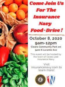 Insurance Navy, Town of Cicero Food Drive Oct. 8, 2020