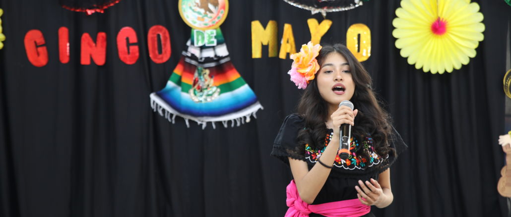 Alexandra Salgado entertains at Town President Larry Dominick's Virtual Facebook Cinco de Mayo celebration, 2021