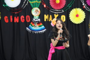 Alexandra Salgado entertains at Town President Larry Dominick's Virtual Facebook Cinco de Mayo celebration, 2021