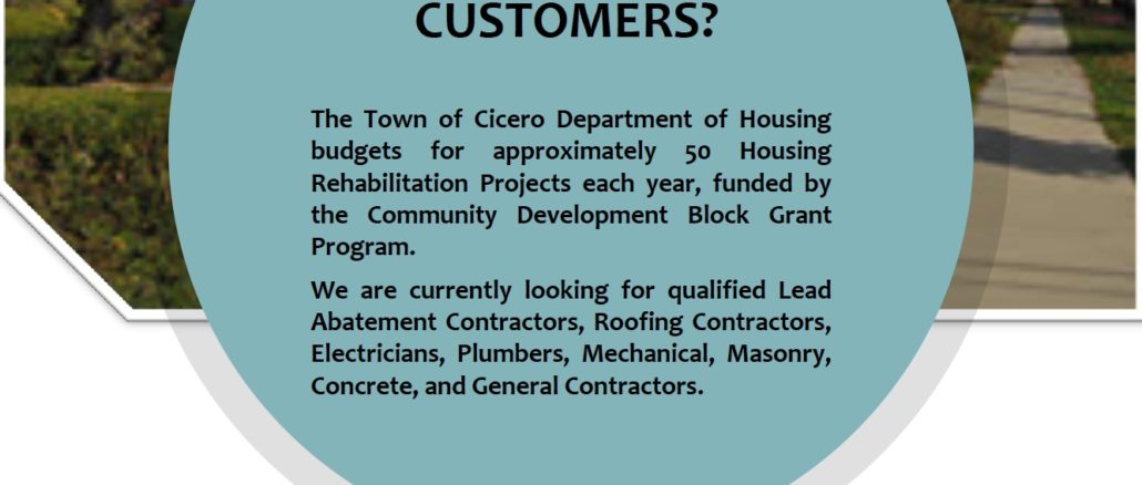Housing Department Budget for Rehab projects. Housing Dept, Looking for qualified contractors