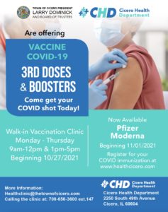 COVID walk-in clinics, Oct. 2021