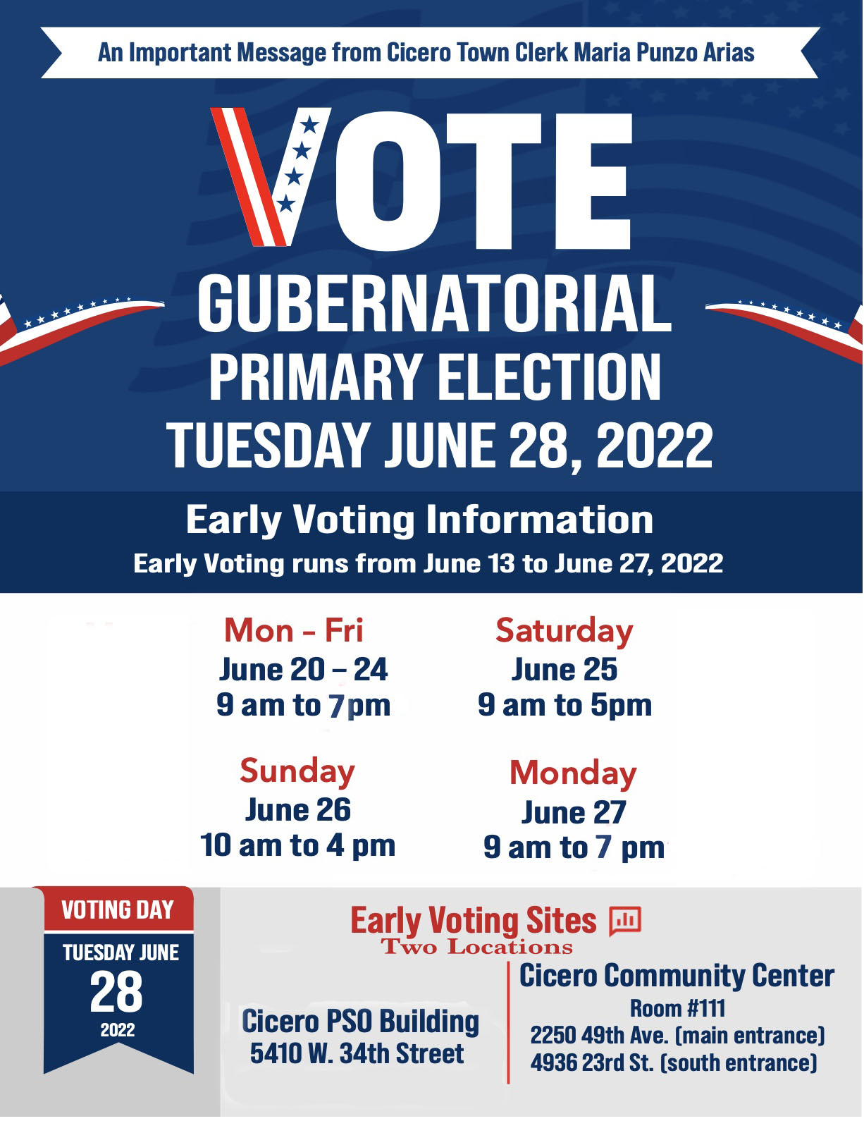 Updated Early Voting Flyer