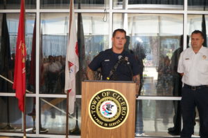 Cicero Firefighter Justin Swiatowiec shared his experience supporting members of the New York Fire Department following the Sept. 11, 2001 terrorist attacks