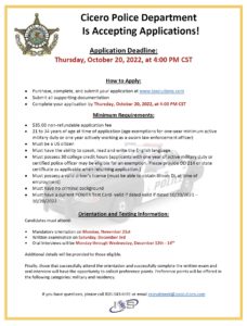 Sept. 15, 2022 Police Application