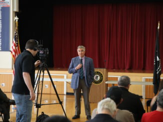 Celebrity investigator and TV Personality Paul Ciolino speaks to a gathering of 1`50 seniors, students and guests at th eTown of Cicero Annual Columbus Day/Italian American commemoration Oct. 11, 2022