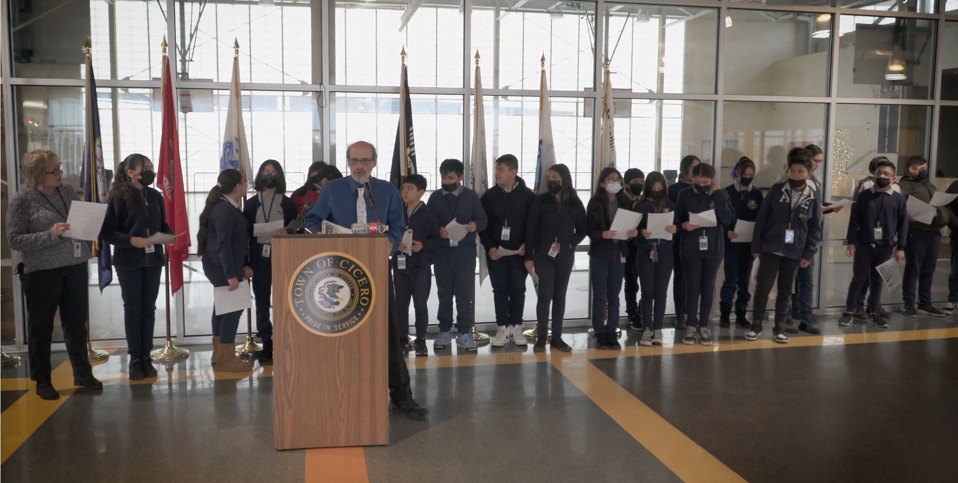 Cicero East school students wrote a pledge to Remember Pearl Harbor and recited the pledge at the Dec. 7, 2022 at the Town of Cicero commemoration of Pearl Harbor.