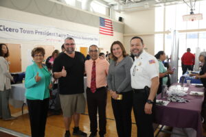 Cicero officials participate at the Cicero Community Network job Fair including Housing Director Tom Tomschin, Trustees Blanca Vargas and Victor Garcia and Business Director Ismael Vargas