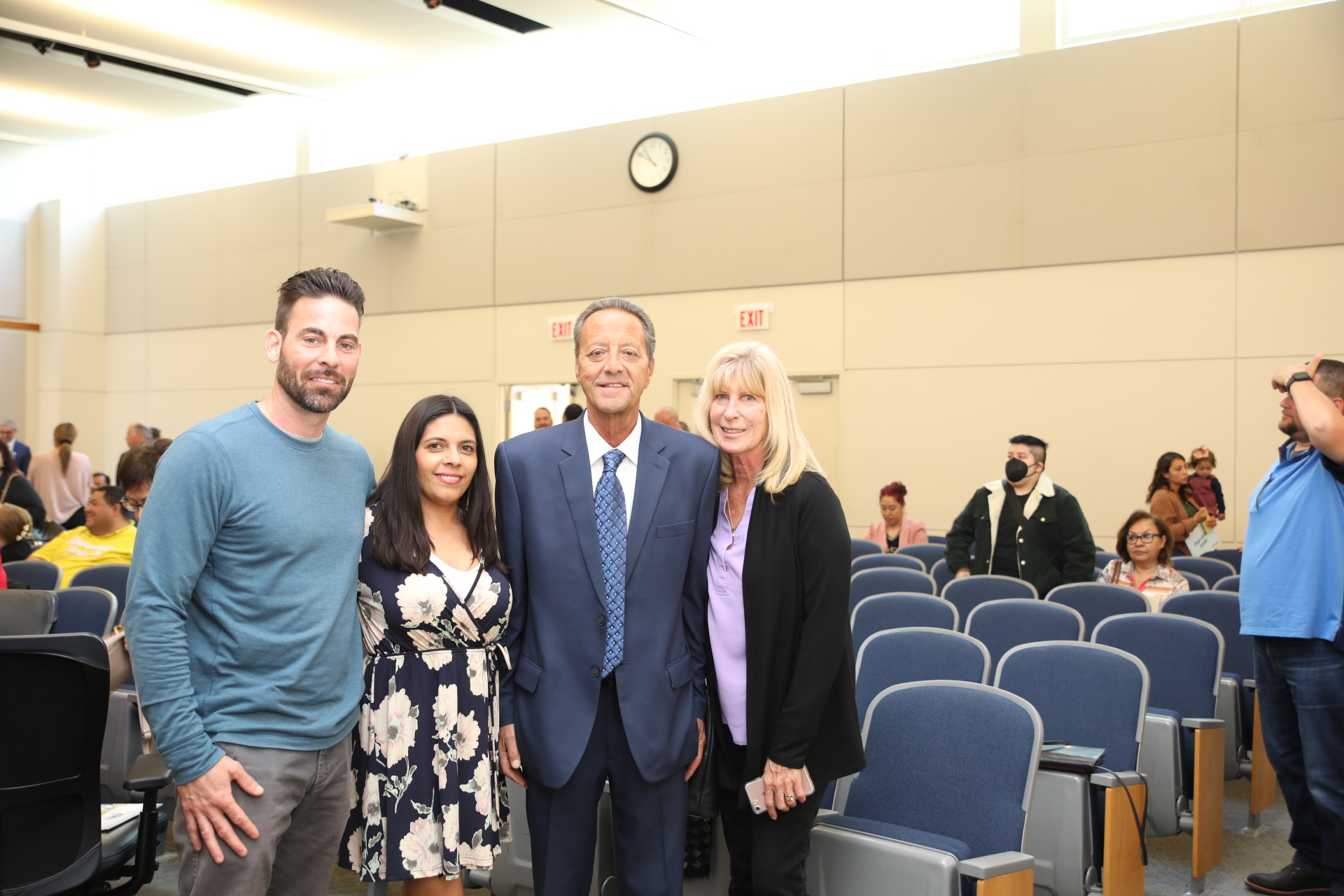Trustee John Cava with his family after being sworn in to office as Trustee at the May 9, 2023 board meeting