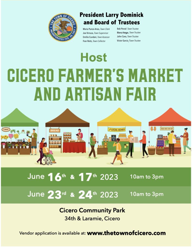 Cicero Farmers Market Artisan Fair June Eng