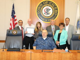 Cicero Town officials and Devices 4 Persons with Disabilities Founding Director Bob Shea