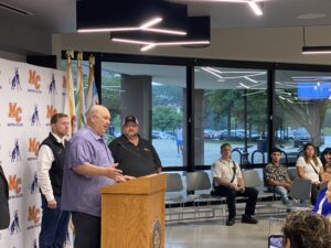 President Larry Dominick speaks at a FEMA and County Emergency Management press conference Wednesday July 26, 2023 at Morton College called to inform residents of the process being used to determine if Federal Assistance will be made available.