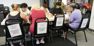 Senior Center volunteers help Seniors complete Flood Disaster Assistance forms 2023