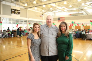 Health Administrator Vanessa Parrish, Town President Larry Dominick, Senior Director and Mrs Diana Dominick at the annual Hearts and Shamrocks event on March 13, 2024 at the Cicero Community Center.